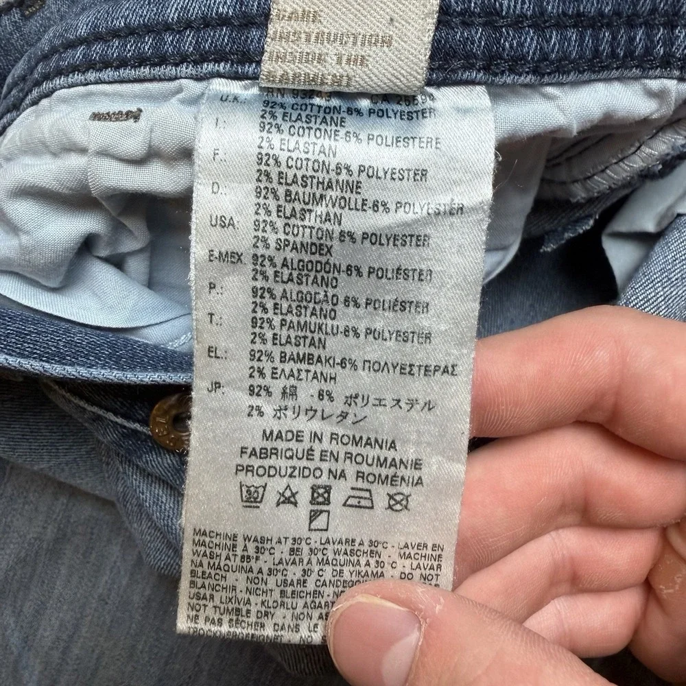 Diesel Waykee Jeans Men 30x32 Blue Straight Leg Stretch Medium‎ Wash Distressed